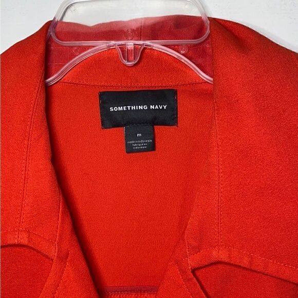 NWT MSRP $139 Something Navy Easy Oversize Trench Coat Women's Size Medium - Picture 7 of 9